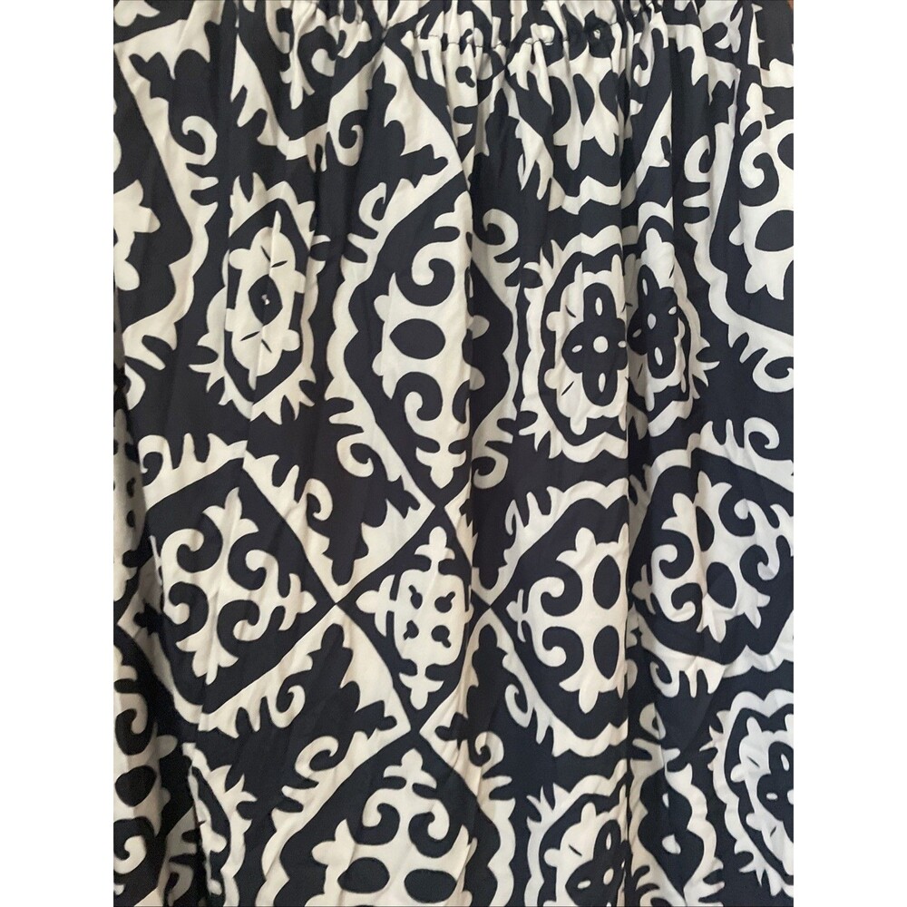 Boho Gypsy Maxi Skirt Sz L Black Multi Geometric Tribal Straight Stretch - Picture 2 of 6